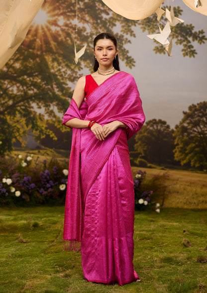 Rhythm &amp; Rhyme Pink Saree