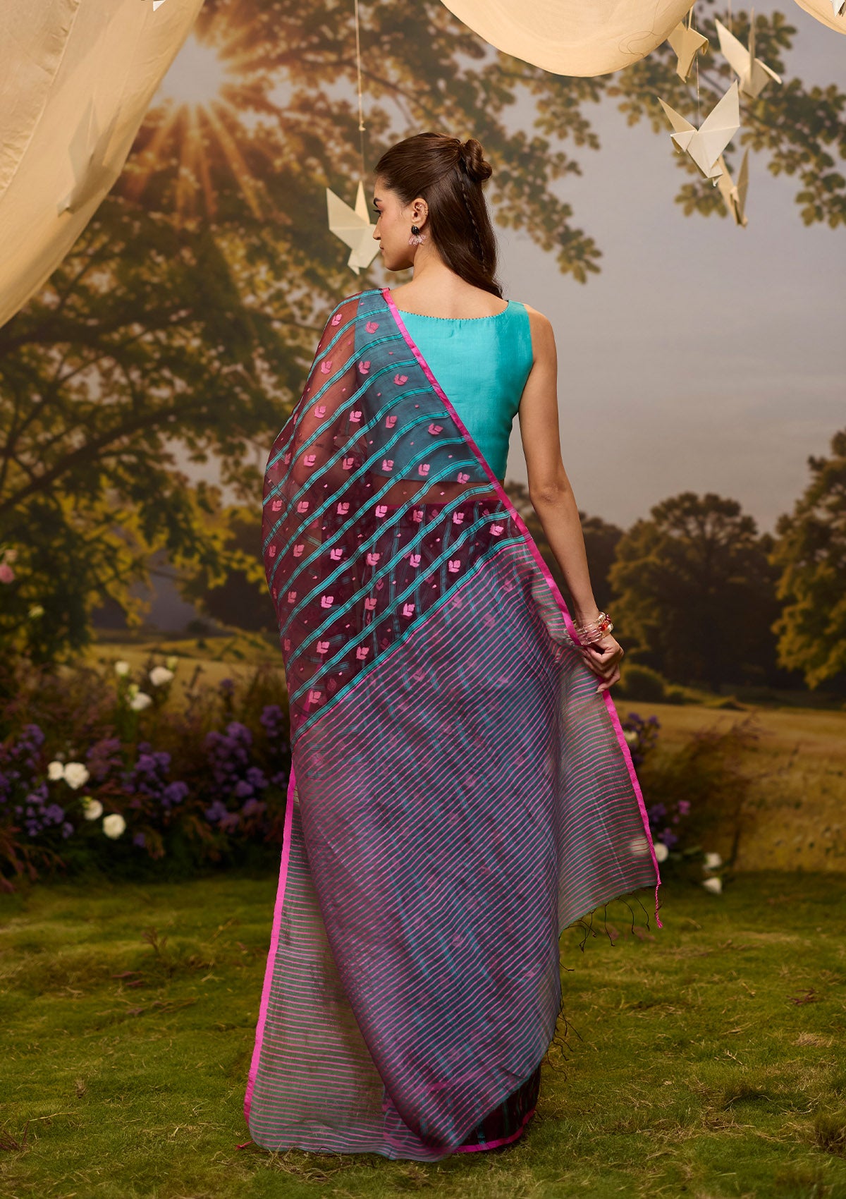 Afterglow Jamdani Saree