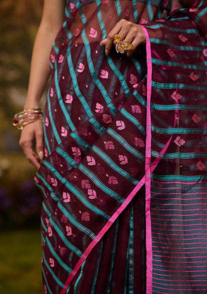 Afterglow Jamdani Saree