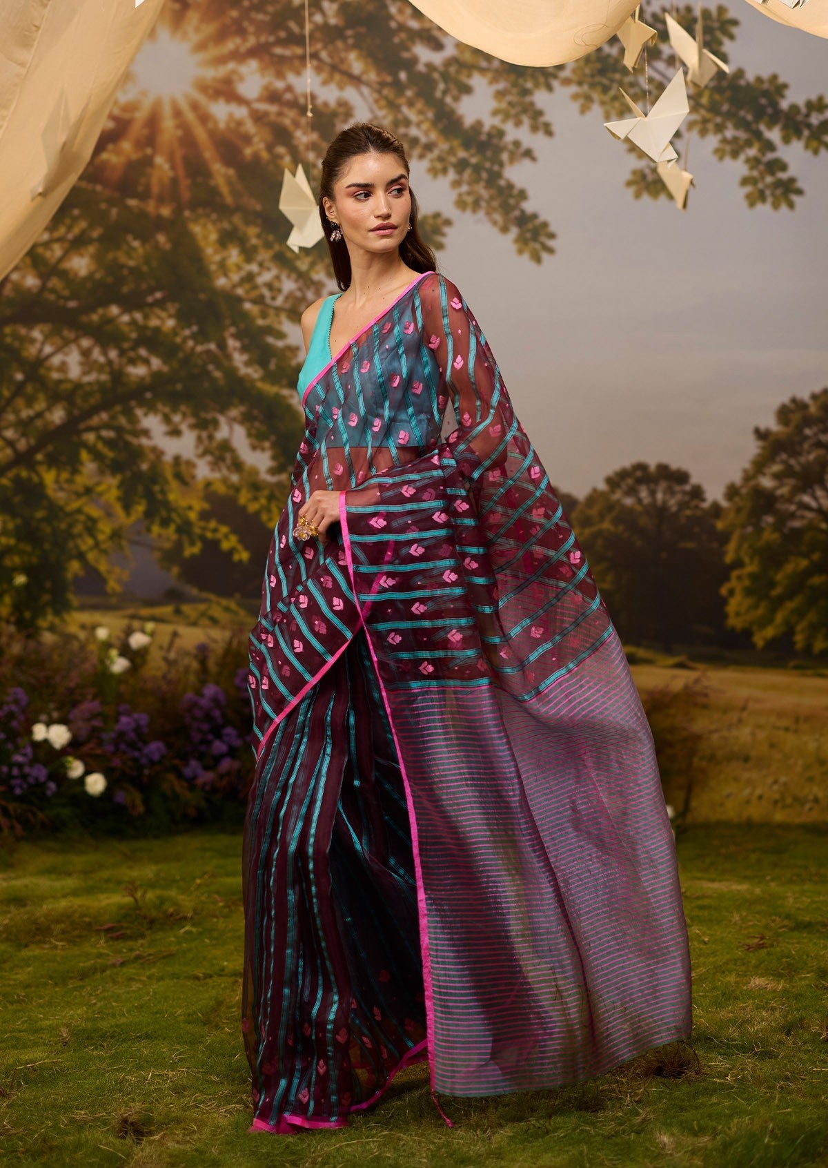 Afterglow Jamdani Saree