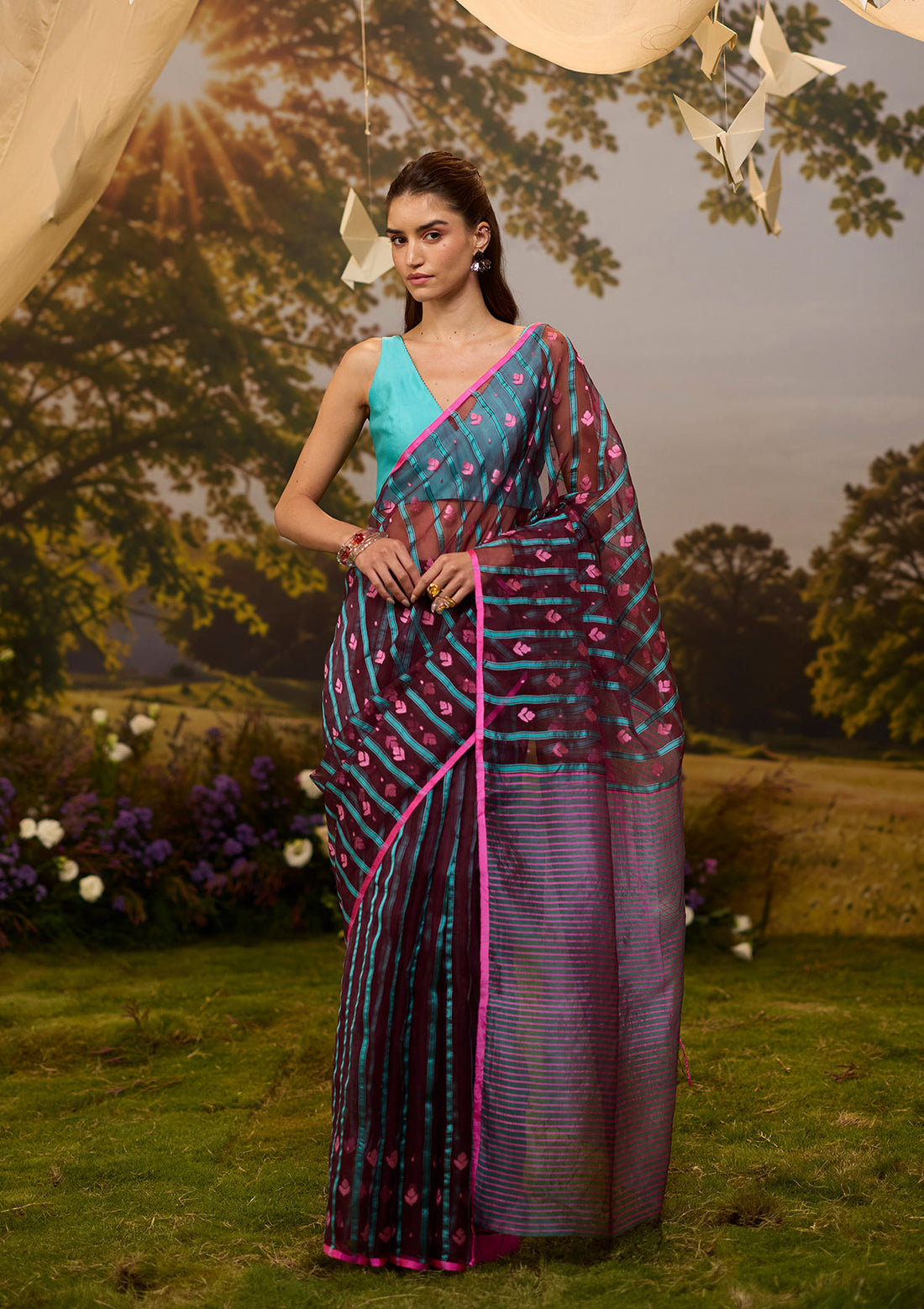 Afterglow Jamdani Saree