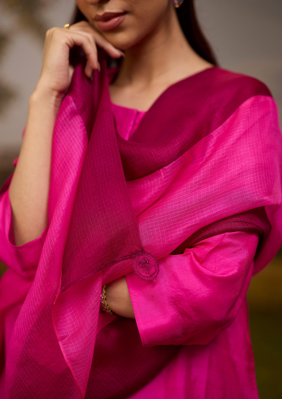 Alive Within Embroidered Pink Kurta Set
