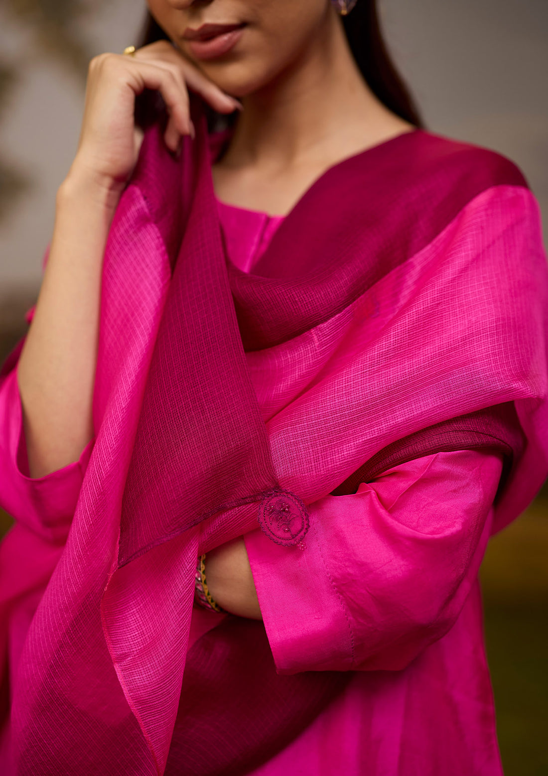Where Colours Meet Pink Dupatta