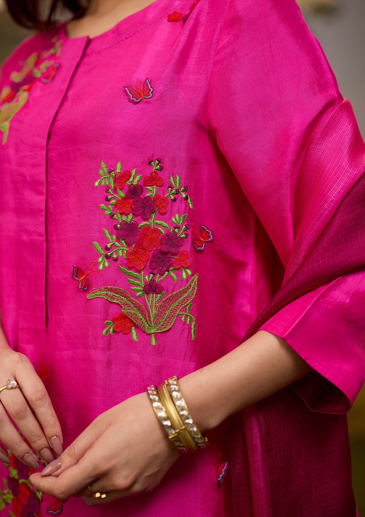 Alive Within Embroidered Pink Kurta Set