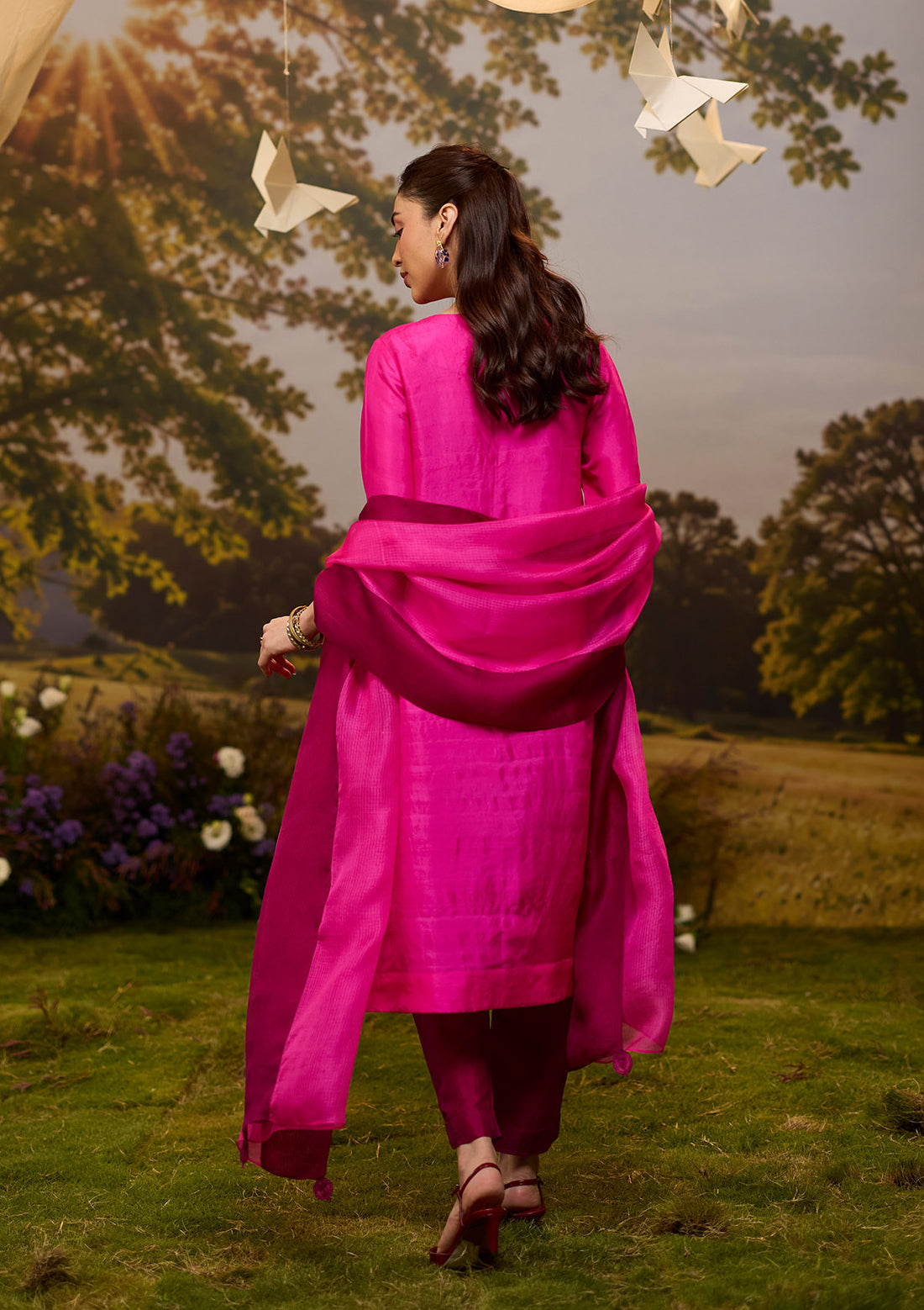 Where Colours Meet Pink Dupatta