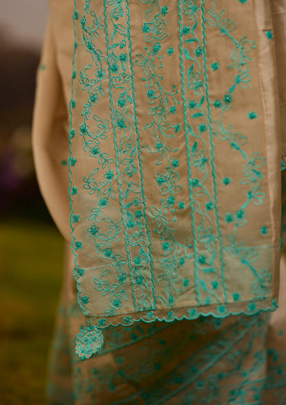 Woodland Stories Embroidered Beige Saree