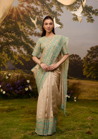 Woodland Stories Embroidered Beige Saree