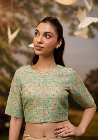 Woodland Stories Embroidered Beige Blouse