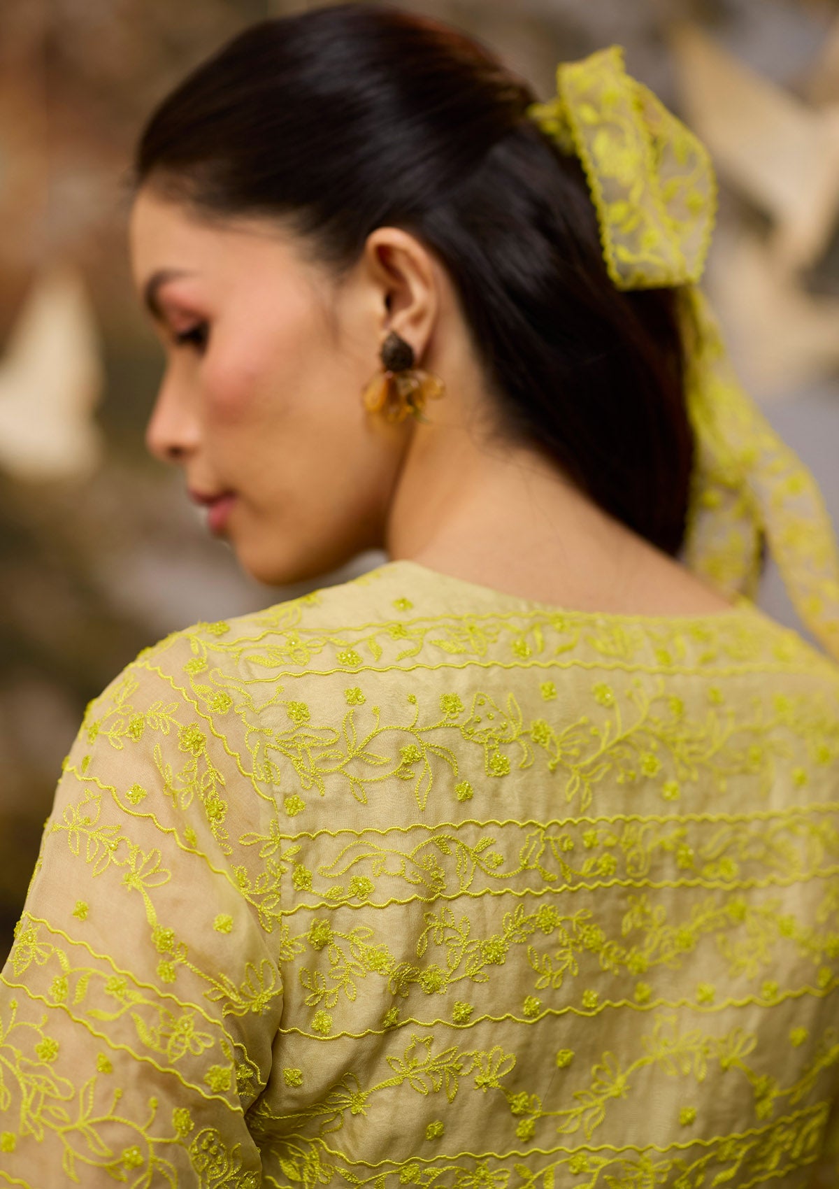 Woodland Stories Embroidered Yellow Blouse