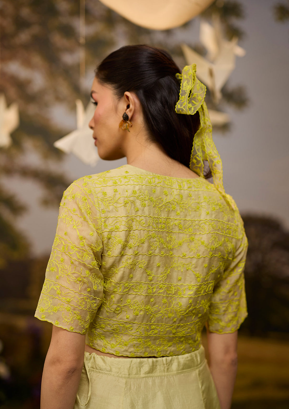 Woodland Stories Embroidered Yellow Blouse