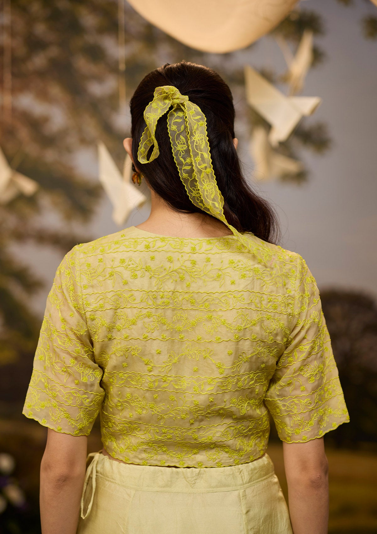Woodland Stories Embroidered Yellow Blouse