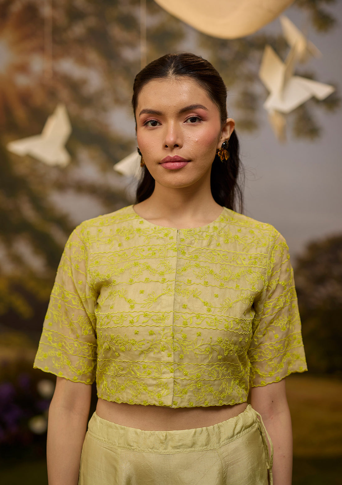 Woodland Stories Embroidered Yellow Blouse