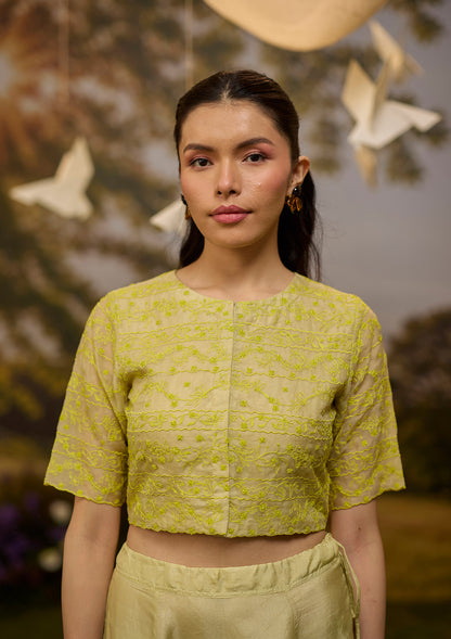 Woodland Stories Embroidered Yellow Blouse