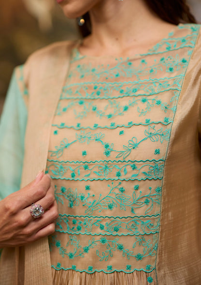 Woodland Stories Embroidered Beige Kurta Set