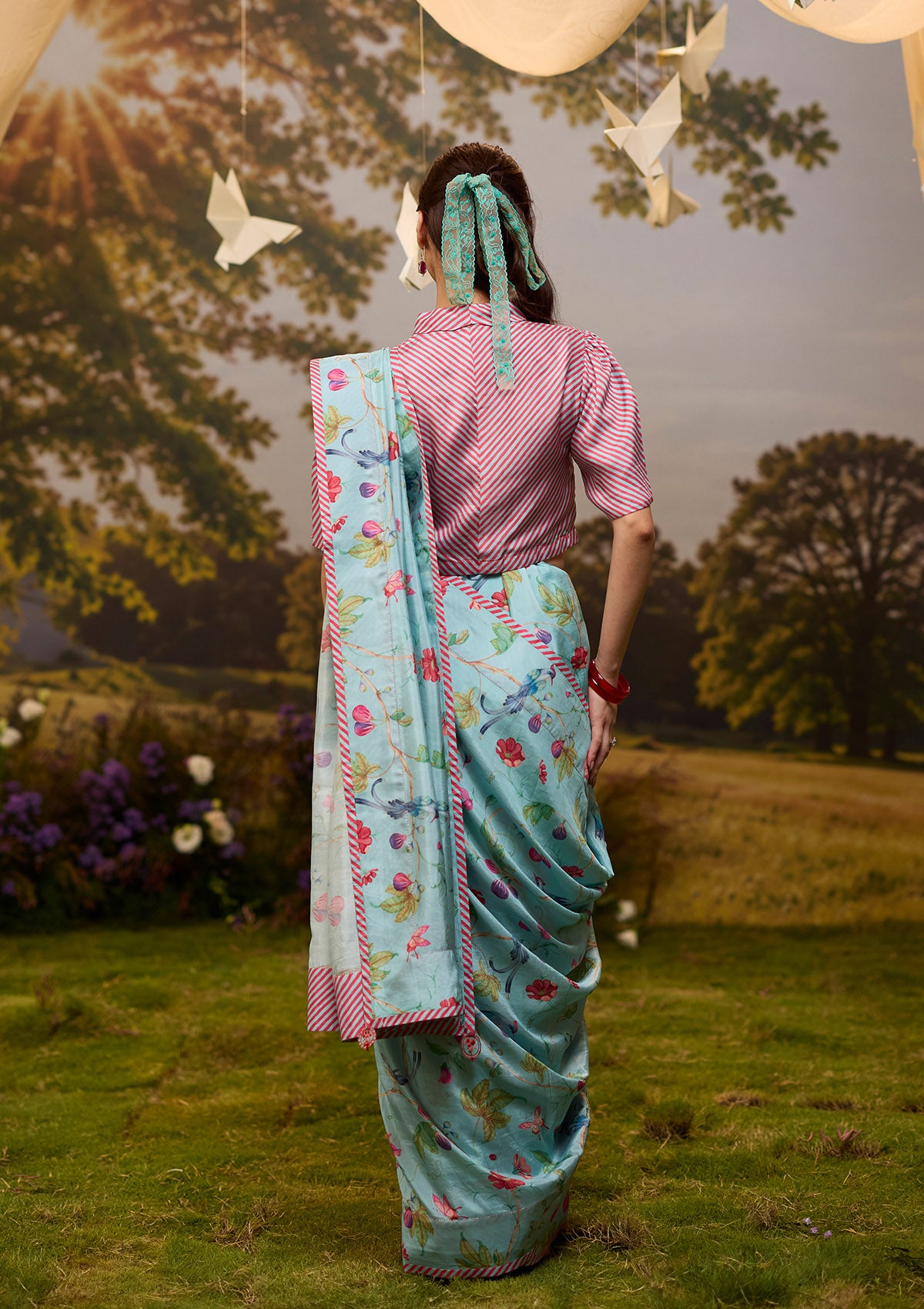 Fig &amp; Fable Blue Saree