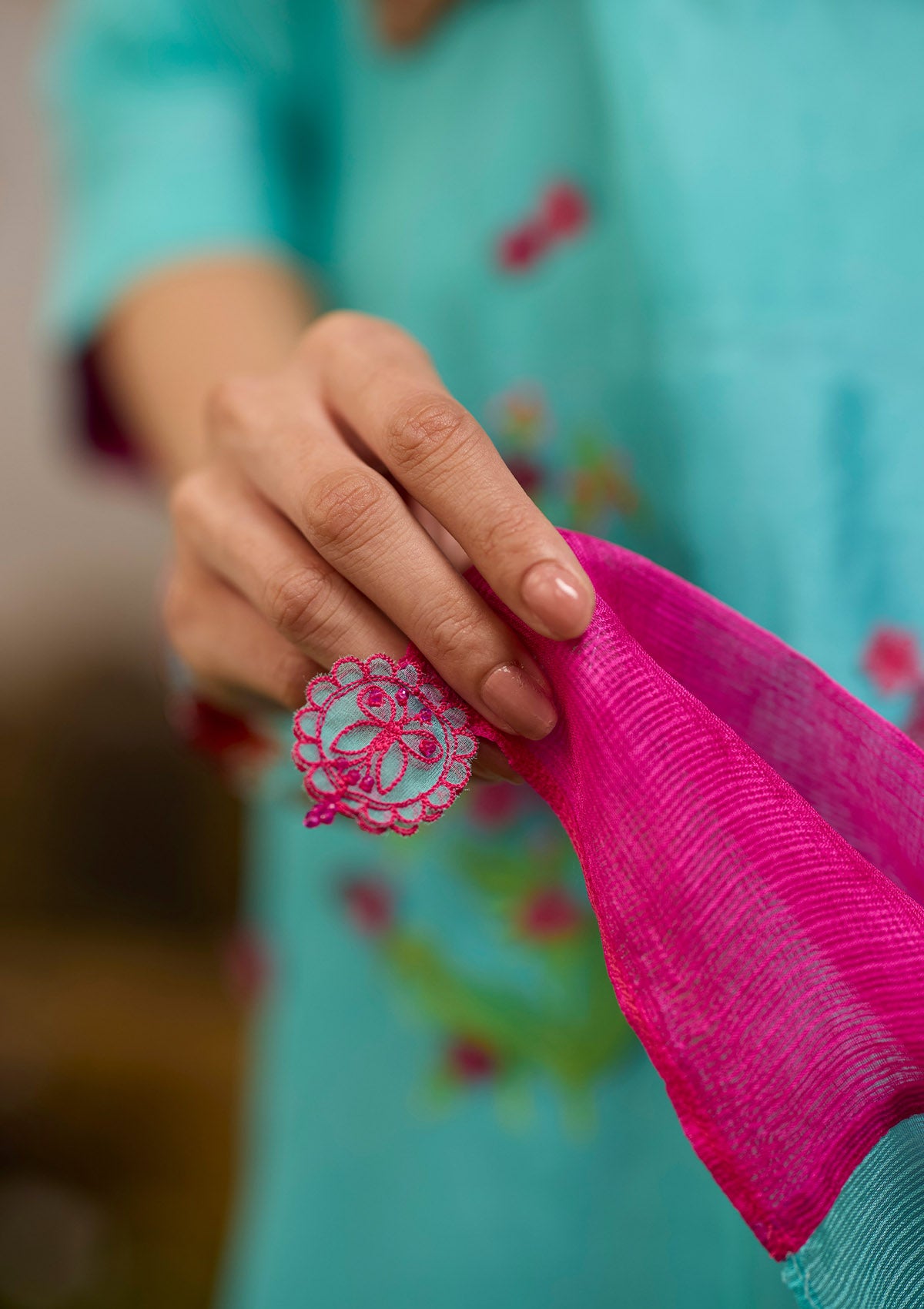 Where Colours Meet Blue Dupatta