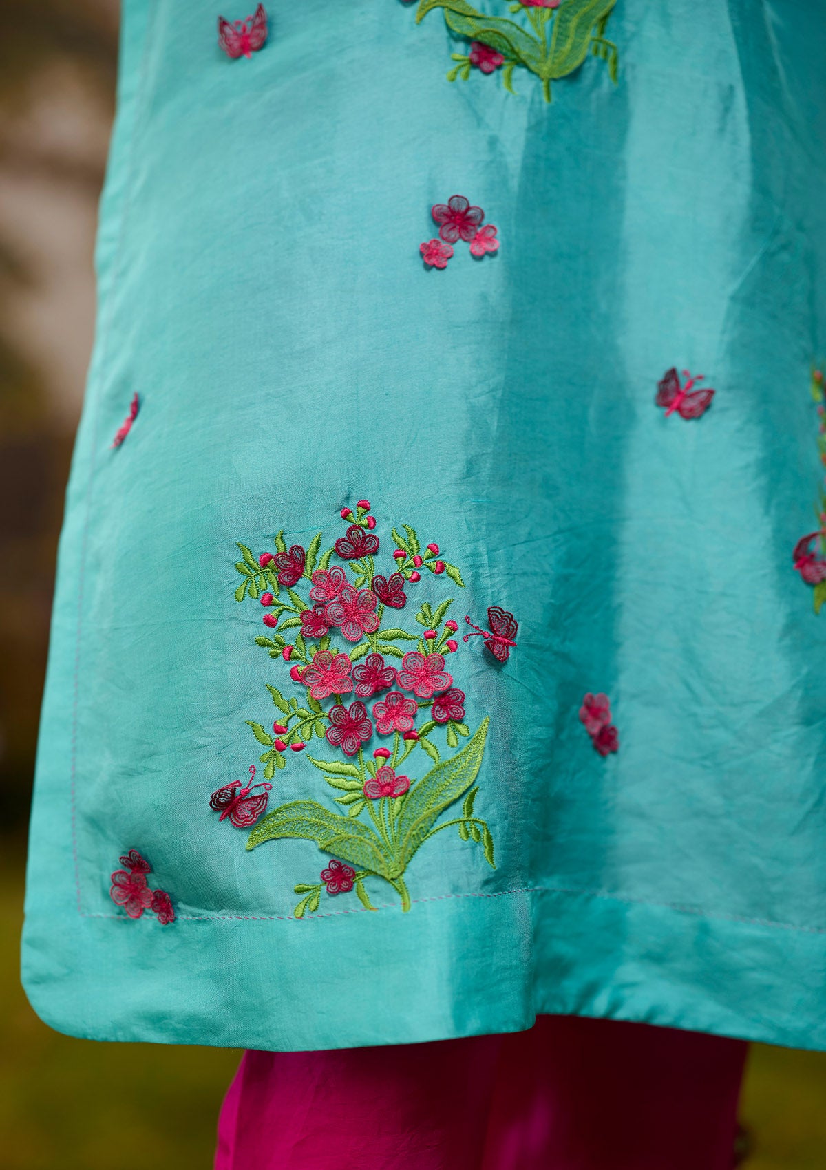 Alive Within Embroidered Blue Kurta Set